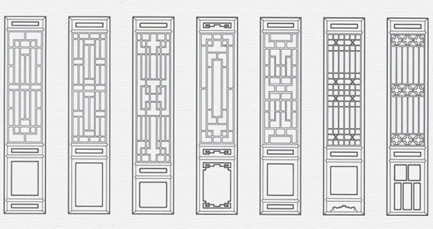 吴起常用中式仿古花窗图案隔断设计图